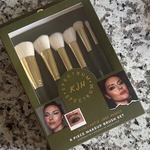 x Katie Jane Hughes 6 Piece Makeup Brush Set - Gold and Teal